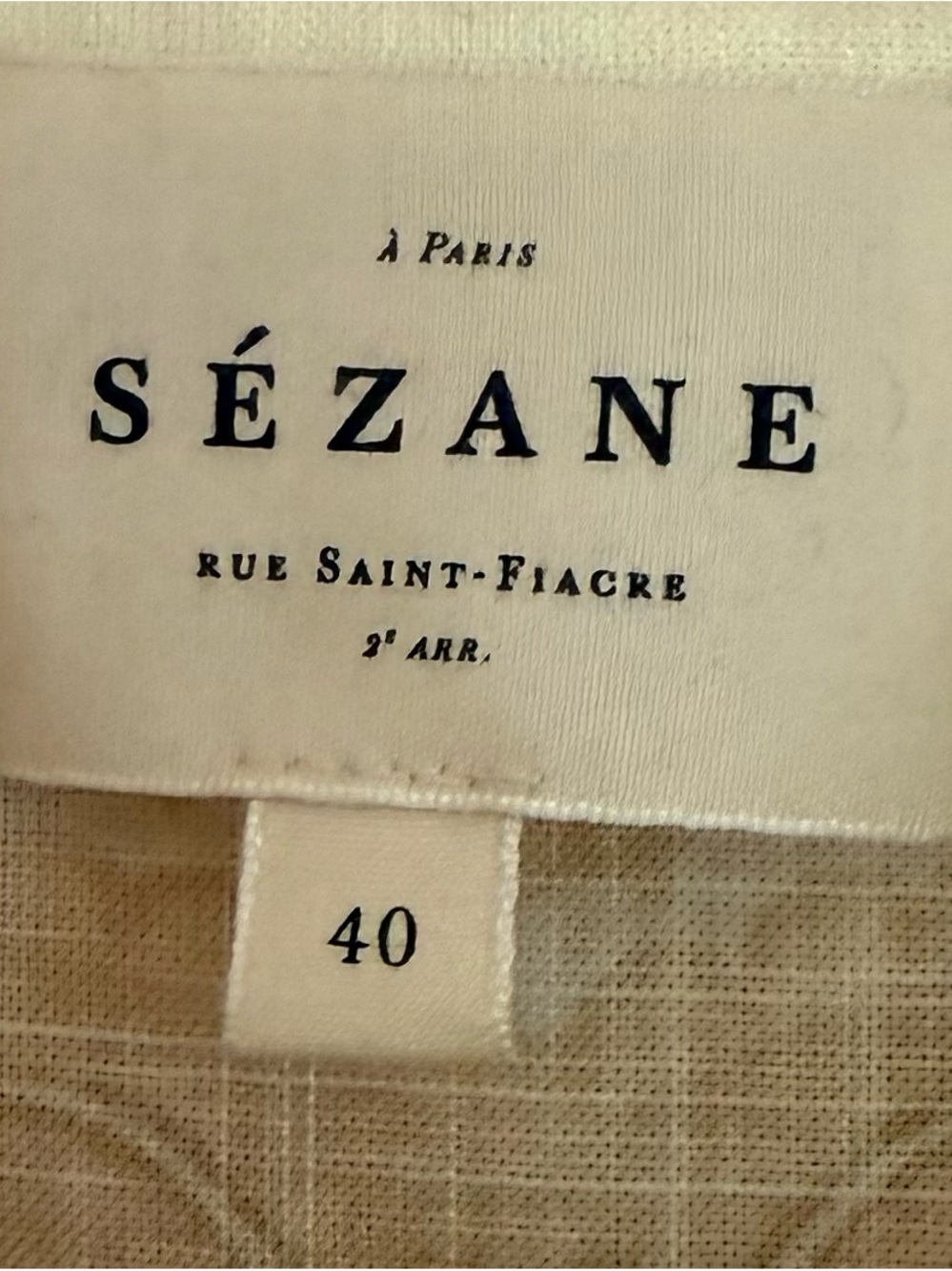 Sezane Mustard and Cream Paisley Button-Front Blouse - Picture 3 of 4